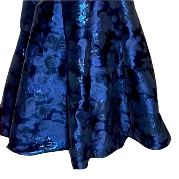 Aidan mattox navy metallic jacquard ball gown size 2 - Picture 8 of 12